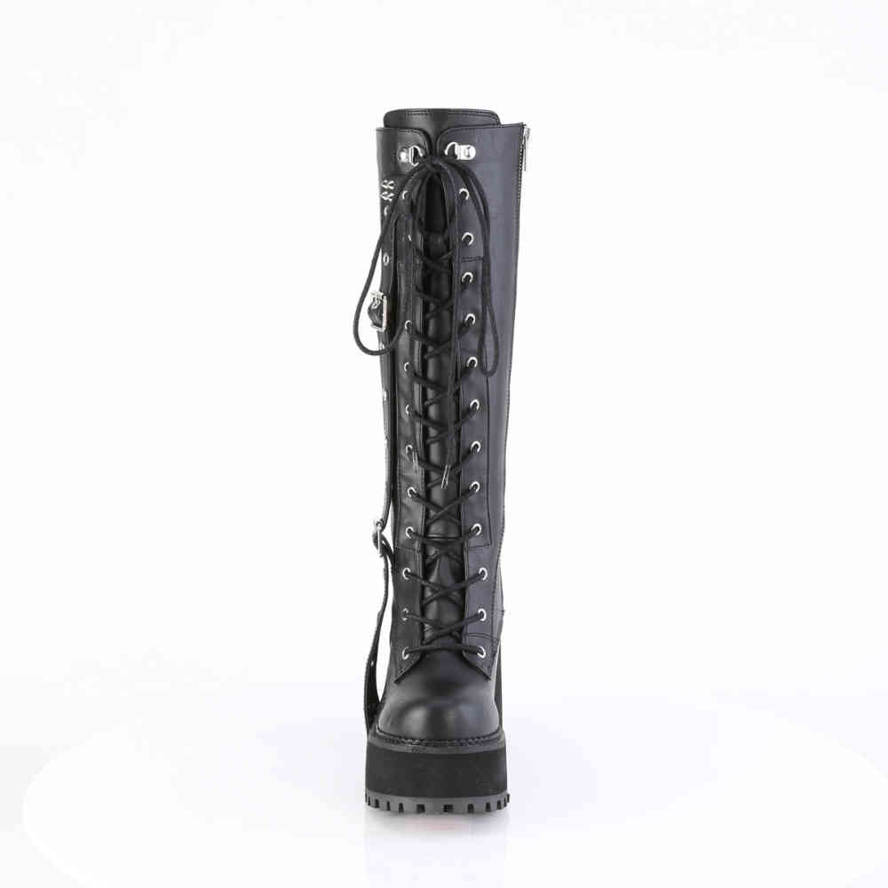 DemoniaCult - ASSAULT-218 Plattformstiefel - Schwarz